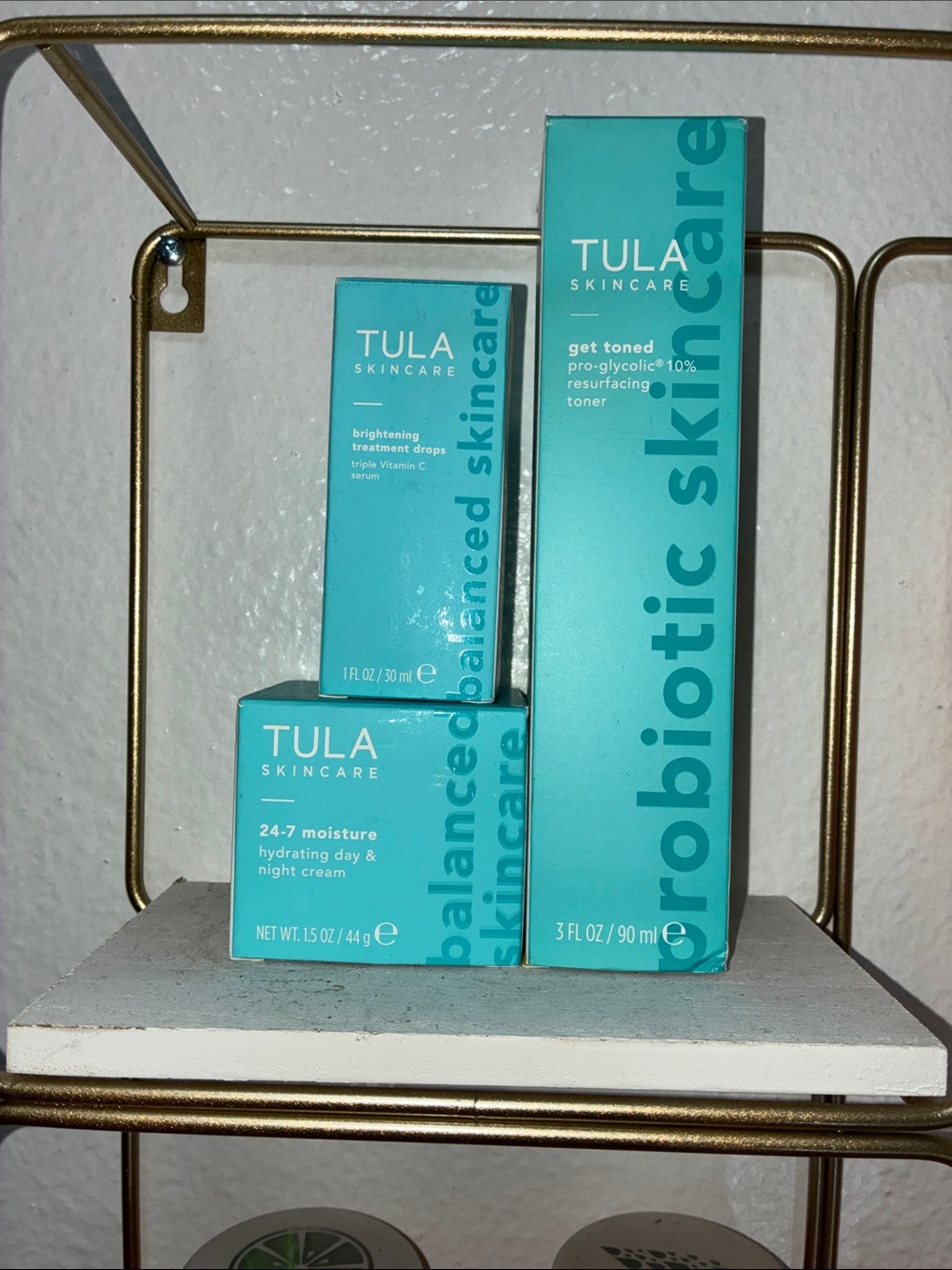 Tula Skincare Moisturizers and Toner in Teal